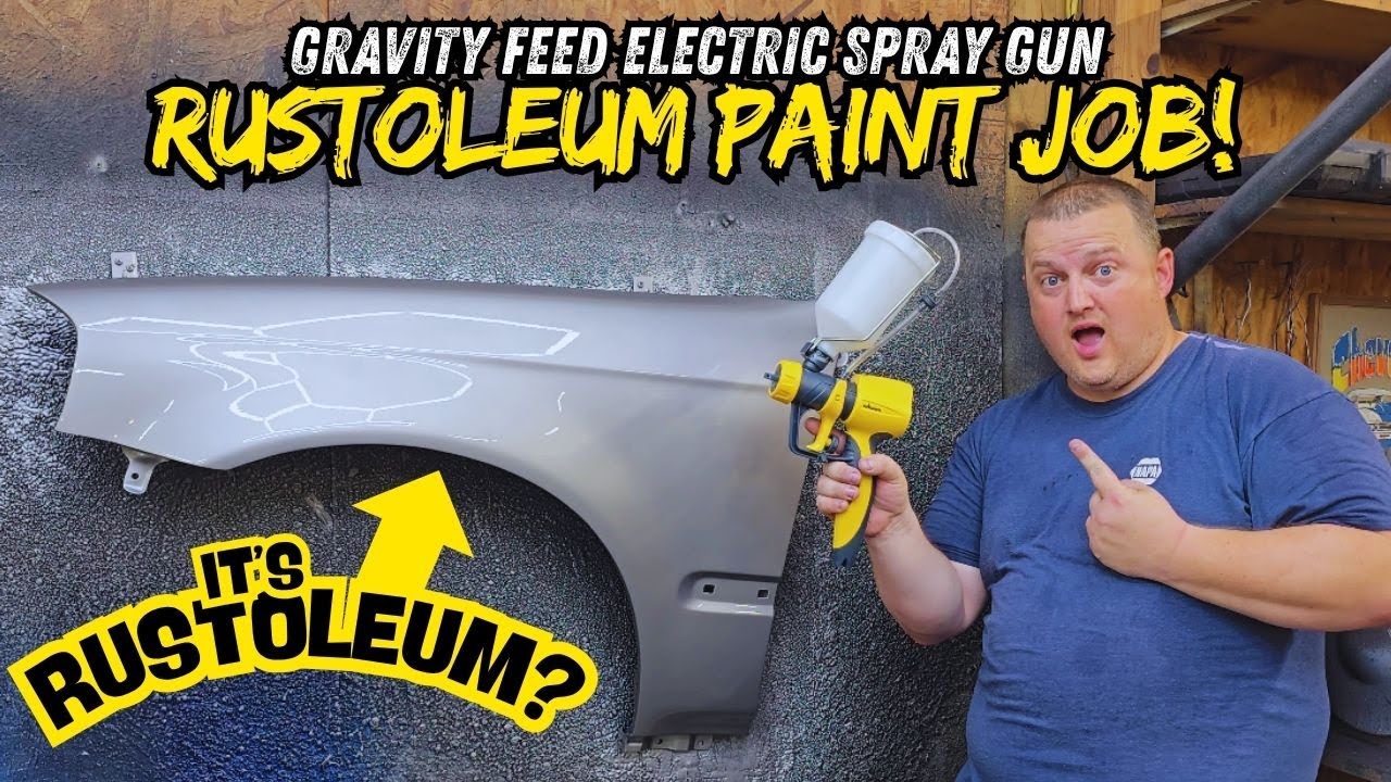 GRAVITY FEED WAGNER 4300 ELECTRIC SPRAY GUN RUSTOLEUM PAINT JOB WITH INSANE RESULTS