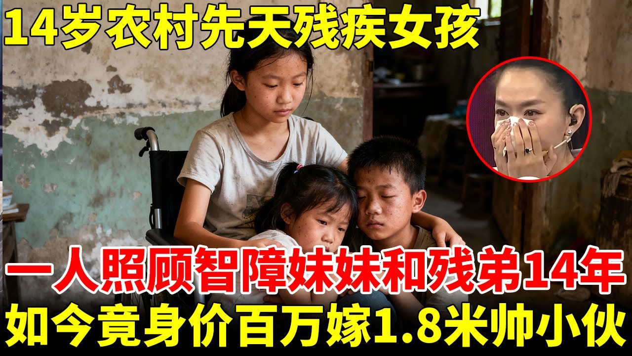 14岁湖北农村先残女孩，一人照顾智障妹妹和残弟14年，如今身价百万嫁1.8米帅小伙【王芳王为念访谈】