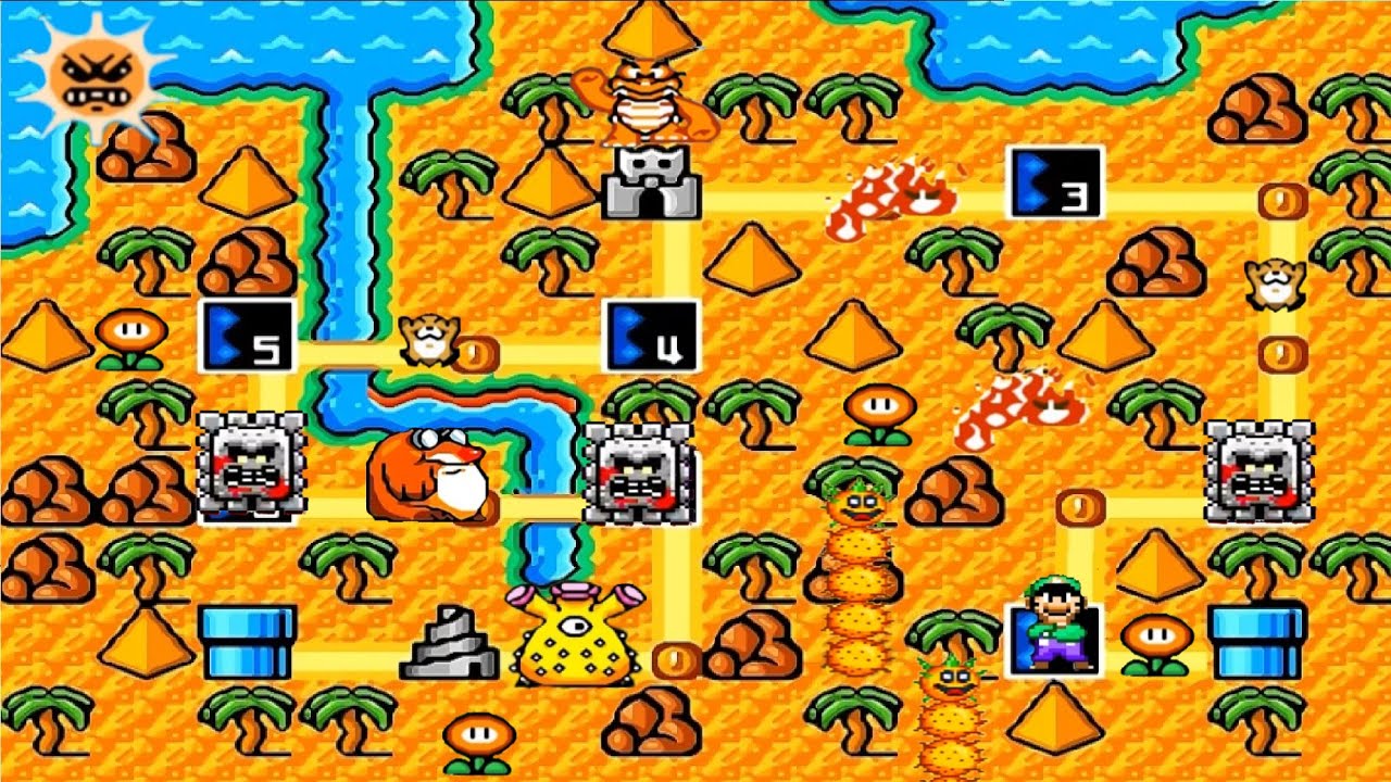 Super Mario World HD: Luigi Stardust Adventure: World 3: Desert Village