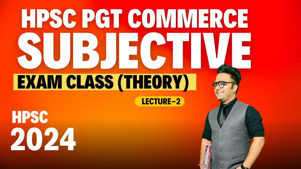 HPSC PGT Commerce Subjective Exam 2024 || Pgt Commerce Exam || Haryana Pgt Exam