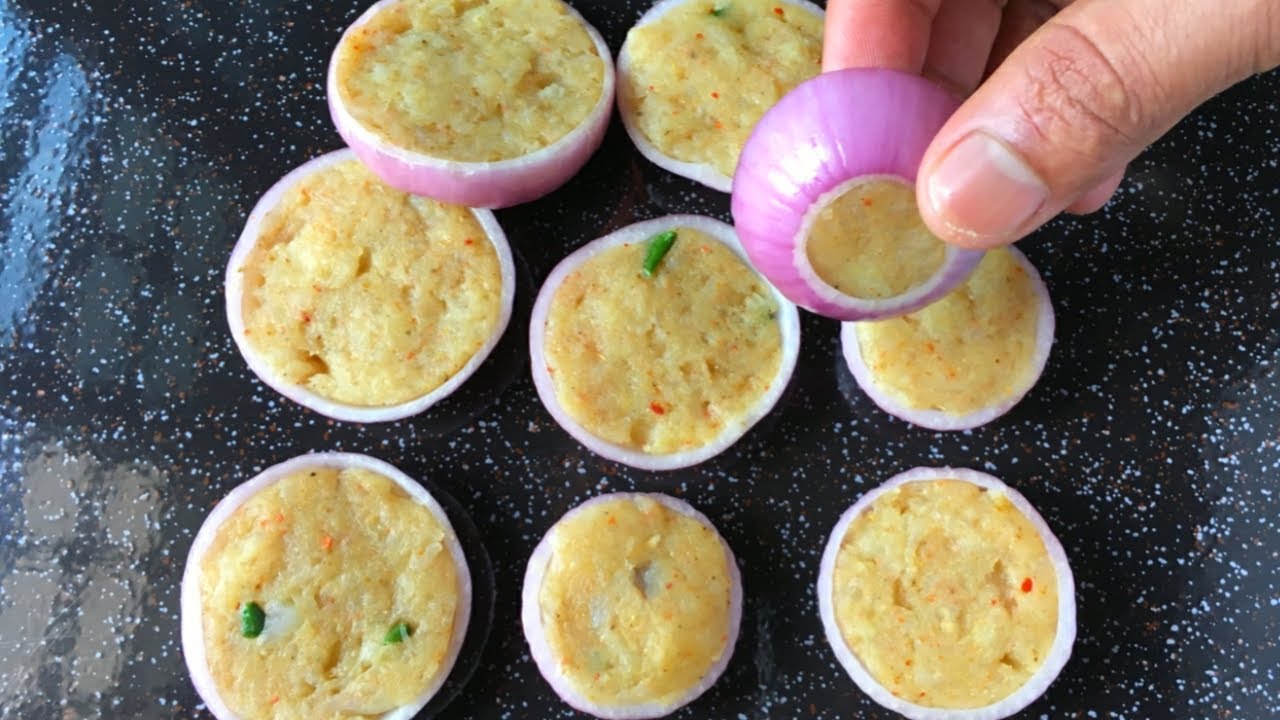 Stuffed Onion Potato Snacks | Potato Stuffed Onion Ring | Easy Snacks | New Recipe