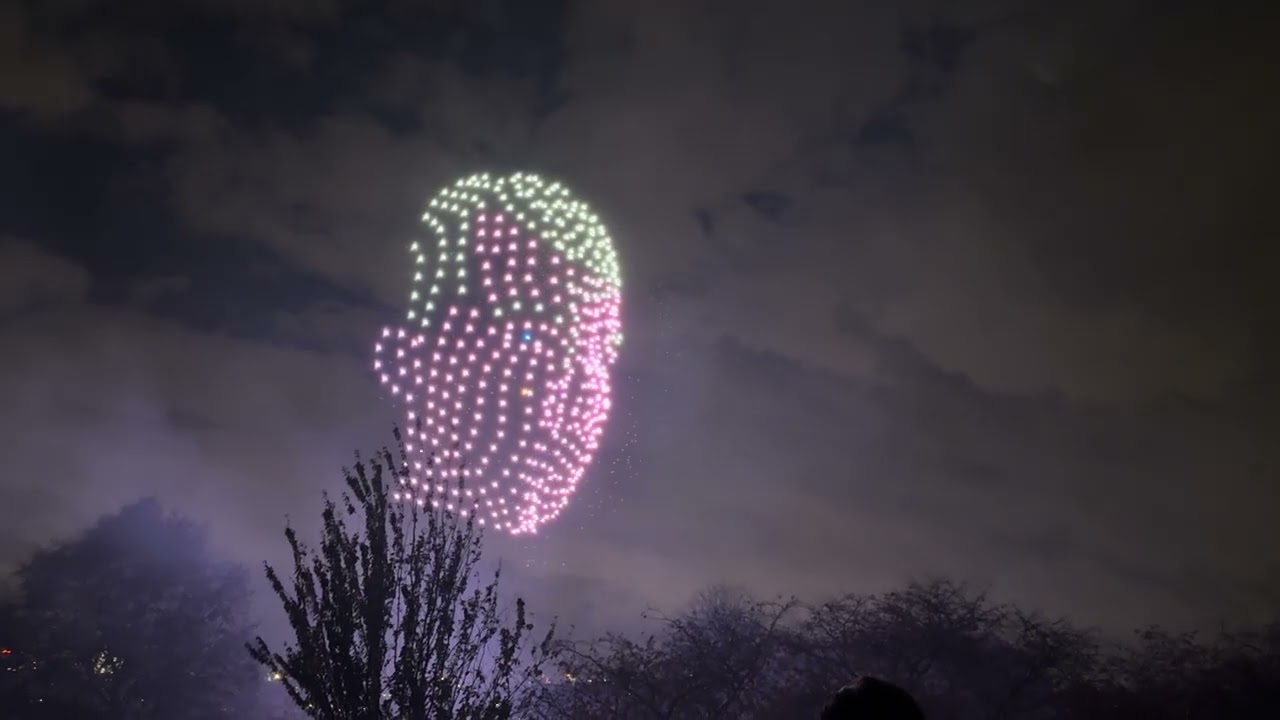Ally Pally fireworks 2025 Halloween edition. Drone show Alexandra Palace 