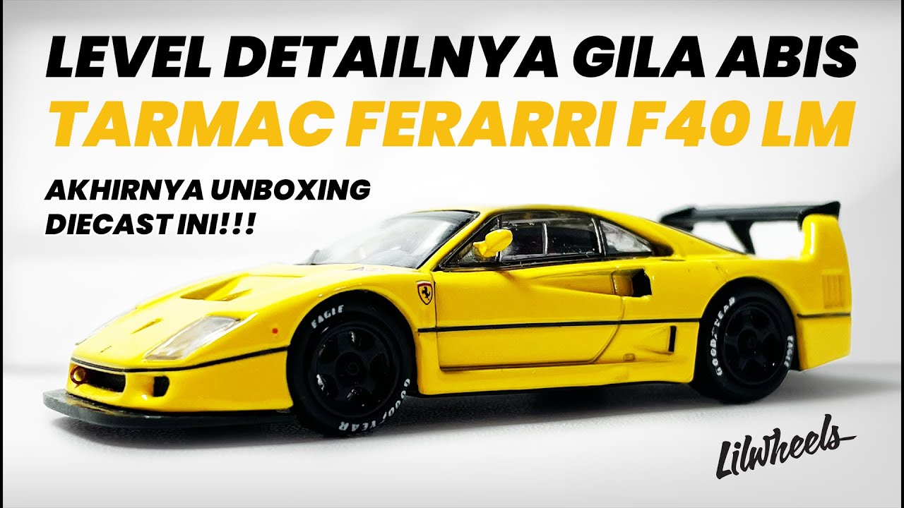 Level Detailnya GILA! Tarmac Ferrari F40 LM 1/64 Unboxing & Review