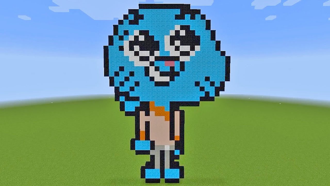 How To Build Gumball From The Amazing World of Gumball Pixel Art In Minecraft