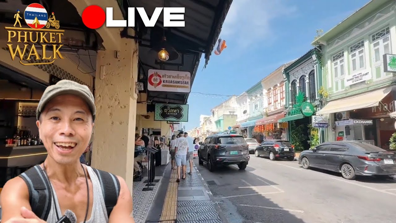 Thailand LIVE | Phuket Old Town Morning Walk & Ride on the Motorbike: High Season Vibes