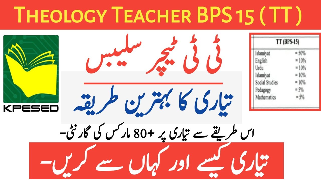 TT Test Syllabus 2024 | TT Test Preparation | ETEA TT Test| Theology Teacher Syllabus |TT Past Paper