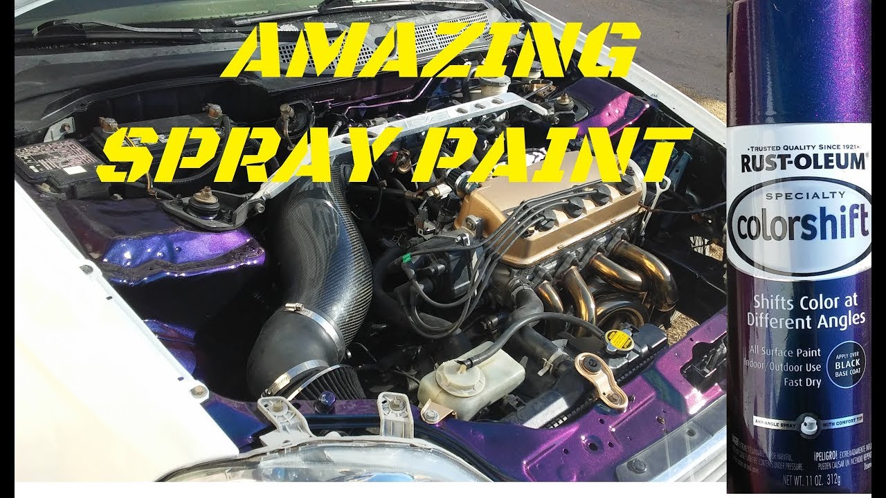 Color changing spray painted engine bay (DETAILED)