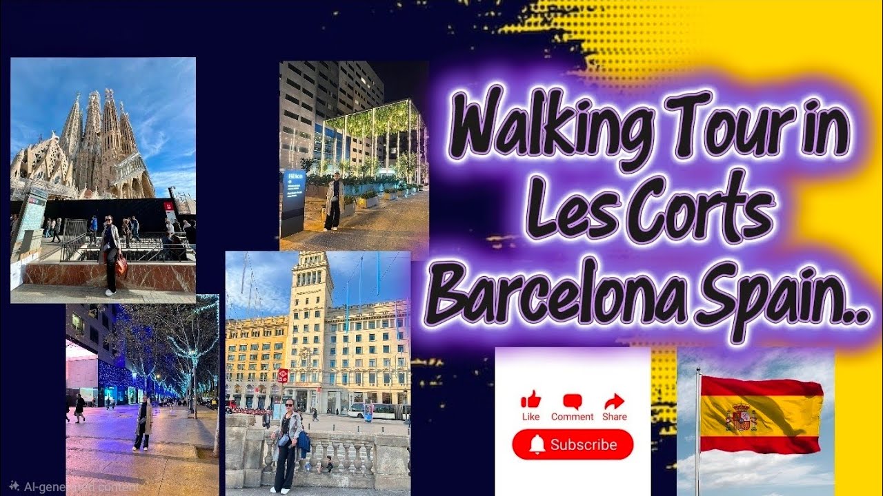 NIGHT WALK IN LES CORTS  BARCELONA SPAIN 🇪🇸 