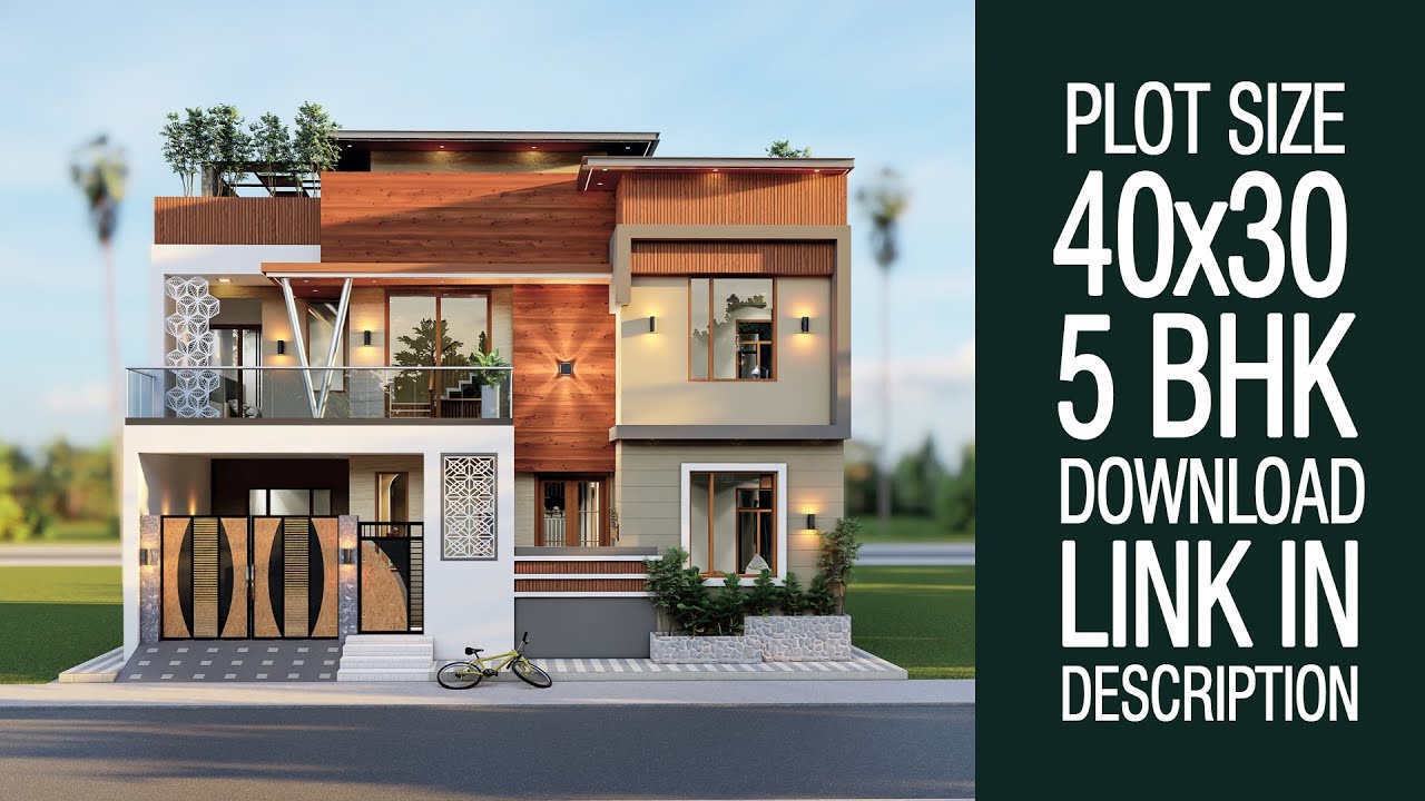 40*30 North Facing House Plan & Design 3D | 5 Bedrooms | 1200 SqFt | 40x30 3D House Design | P95