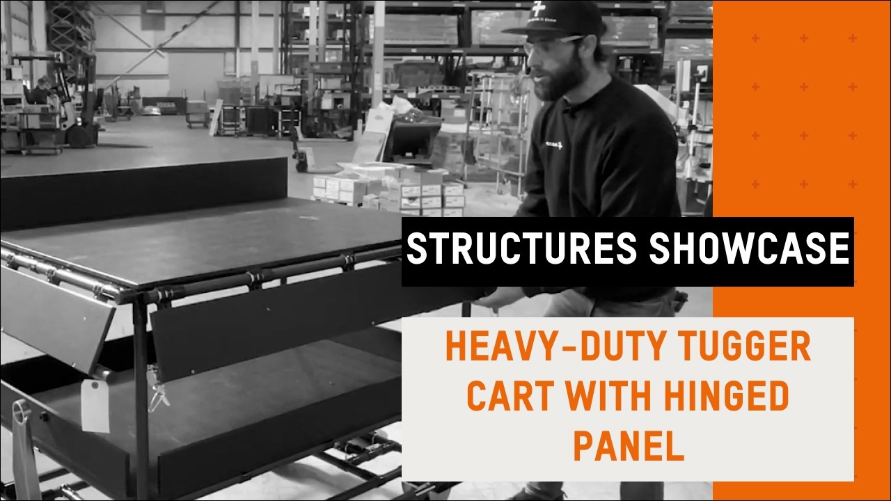 🌟 Heavy-Duty Tugger Cart with Hinged Panel | Structure showcase