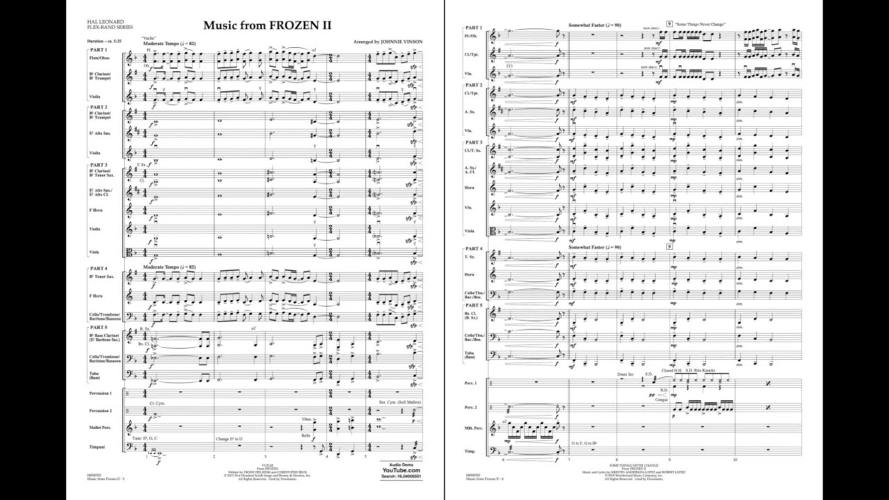 Music from Frozen II arranged by Johnnie Vinson