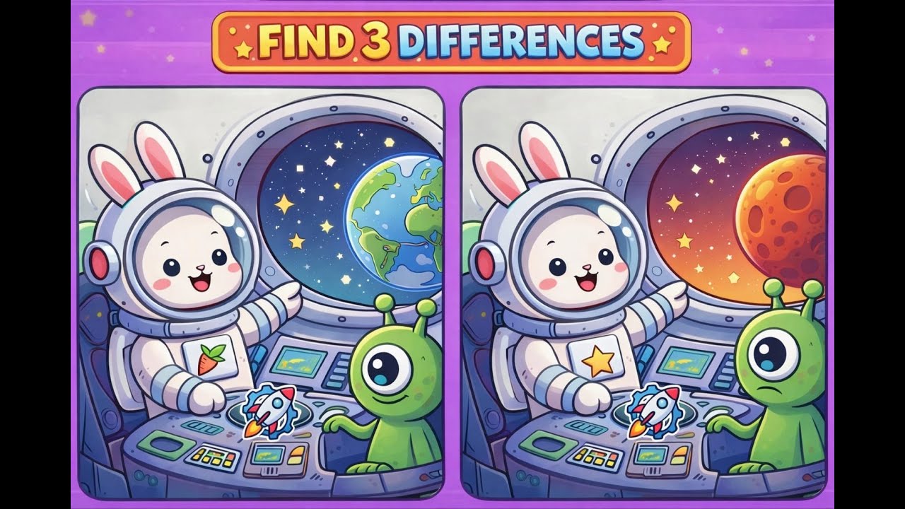Spot 3 Differences | Fun Visual Brain Training, Spot the Difference, #spotthedifference #puzzle