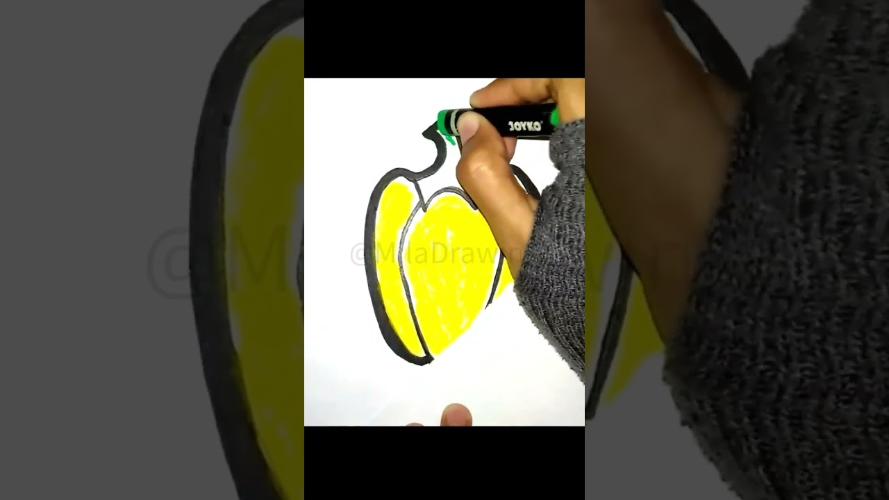 Paprika kuning, menggambar menggunakan crayon #drawing #drawingtutorial #drawingforkids #crayon