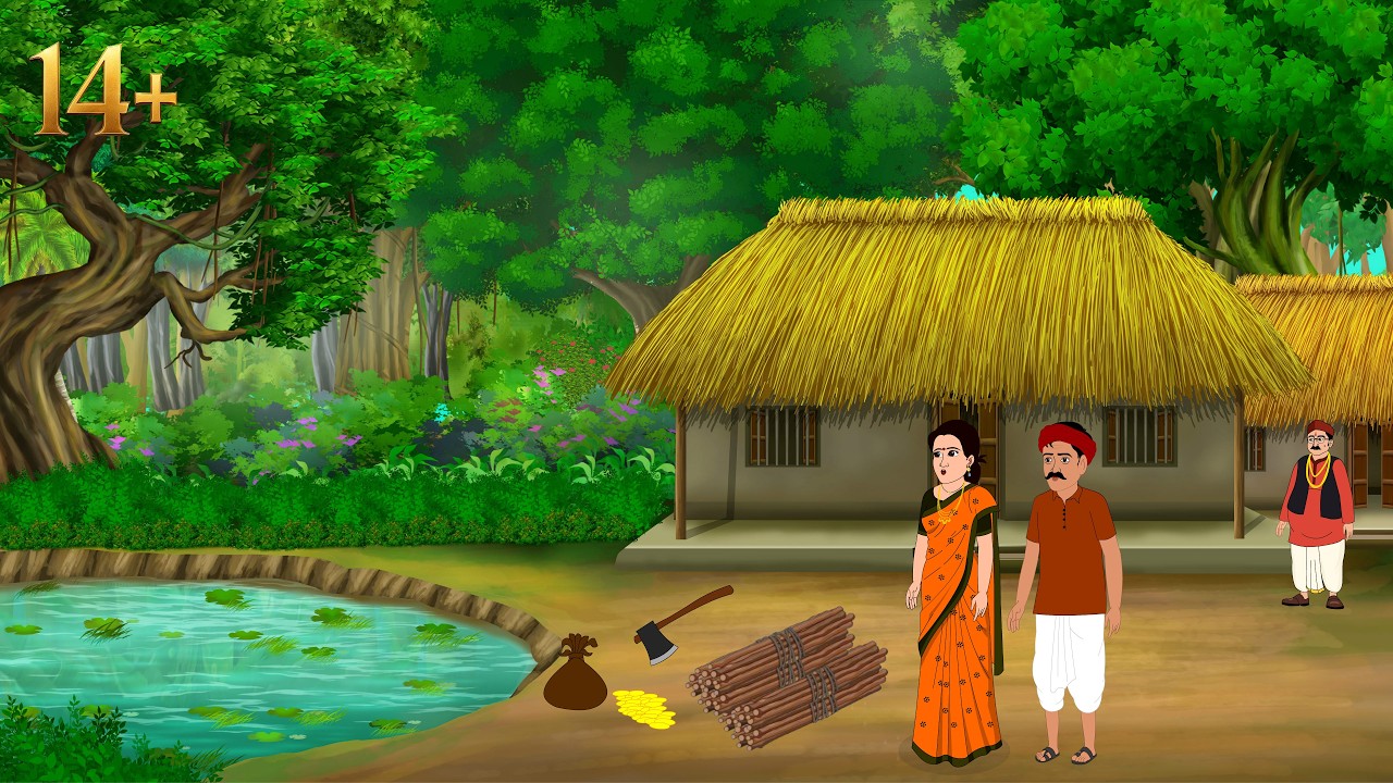 तकदीरवाला  लकडहारा | Hindi kahani | Moral stories in hindi | Hindi kahaniya | Cartoon story