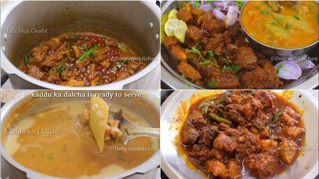 Kaddu Ka Dalcha/Mutton Fry/Kaddu Mutton Ka Dalcha/Naram Tala hua Gosht/Hyderabadi Famous Dalcha
