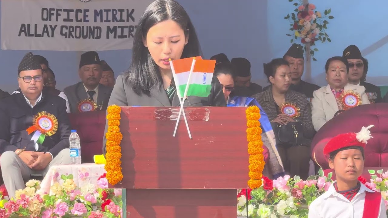77th Republic Day in Mirik . Mirik SDO Tenzing Semkyi Ogen addressing program