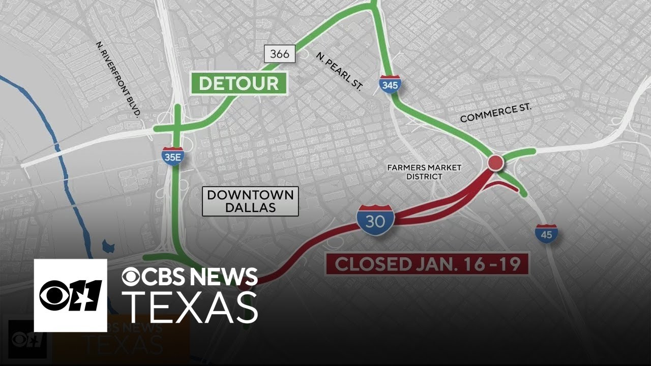 Downtown Dallas road closures, detours this weekend for TxDOT construction