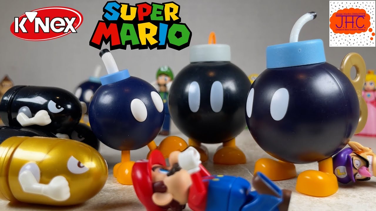 K'NEX! Super Mario Bros Enemies Candy Bob Omb Bullet Bill Boomer Nintendo Action Figure Review