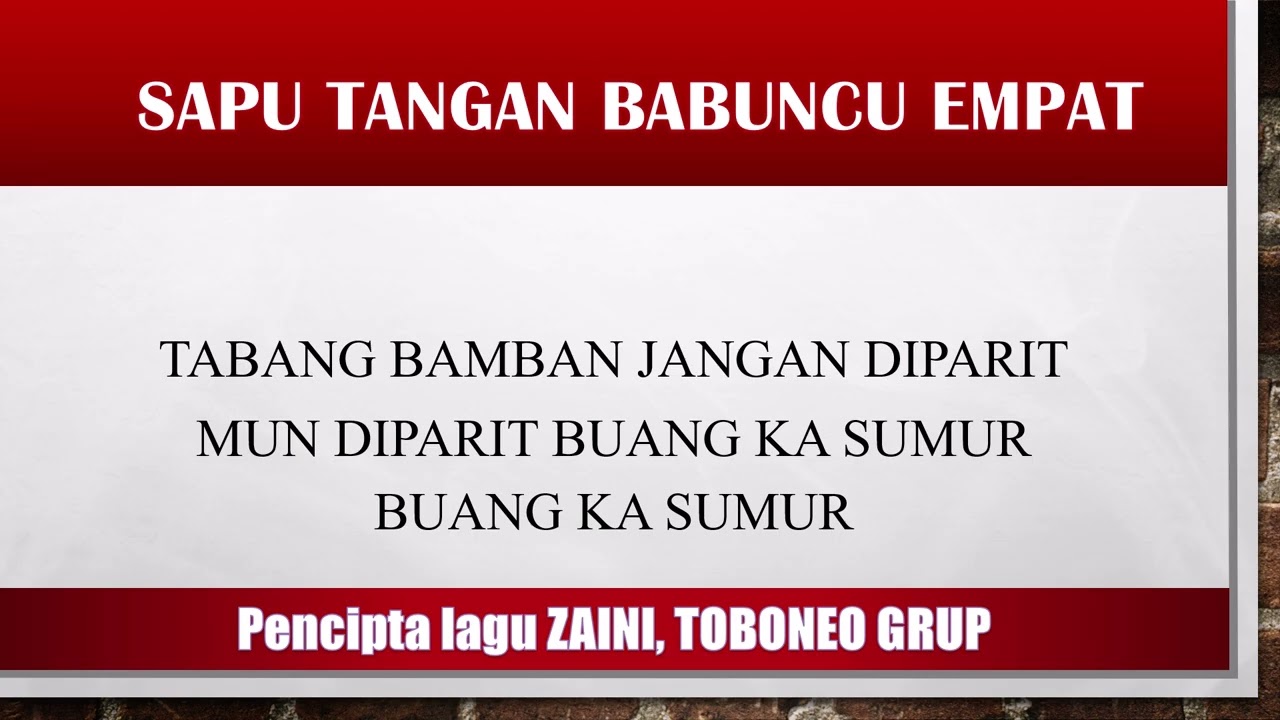 Instrument musik Sapu Tangan Babuncu Ampat ( Lagu Daerah Kalimantan Selatan )