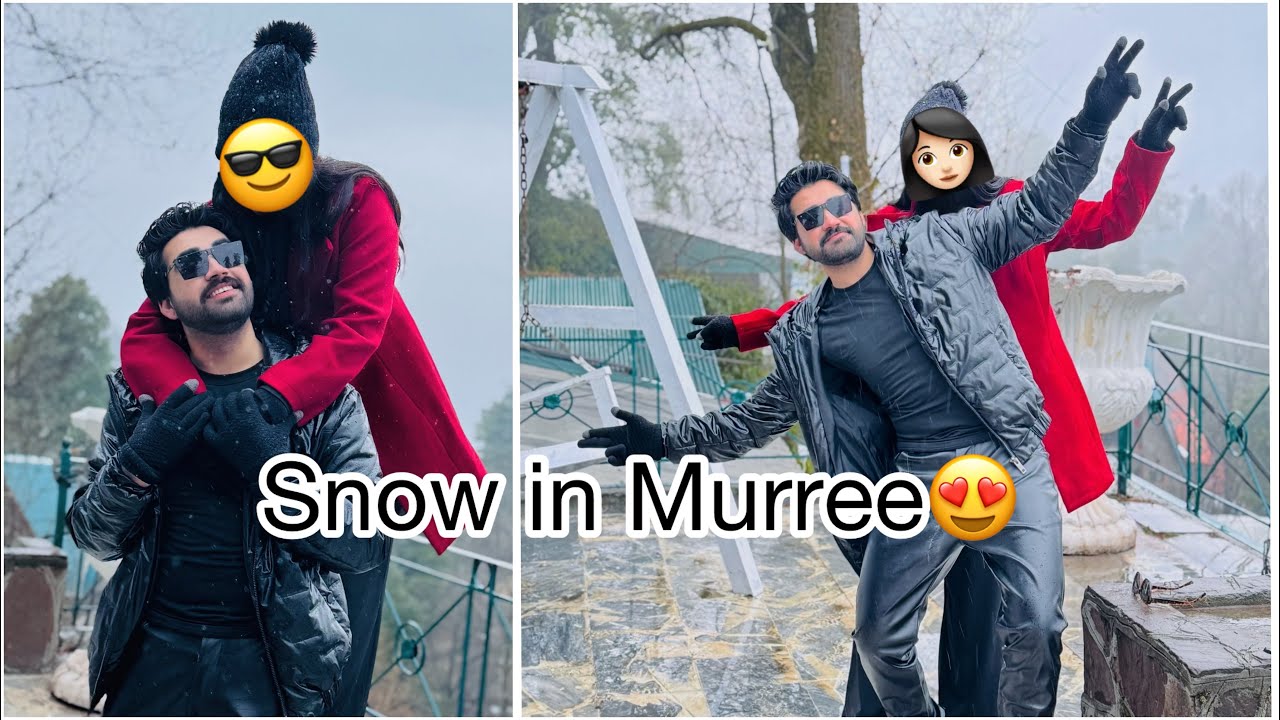 Wife na first time live snow dakhi😍#alirazaahmed #friends #love #snow