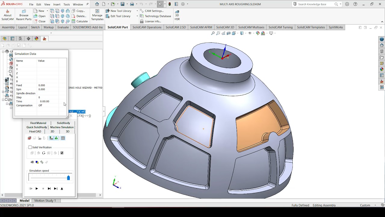 SolidCAM2021 SIM5X Multiaxis Machining