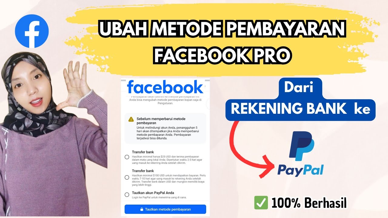CARA UBAH METODE PEMBAYARAN FACEBOOK DARI REKENING KE PAYPAL TERMUDAH LEWAT HP