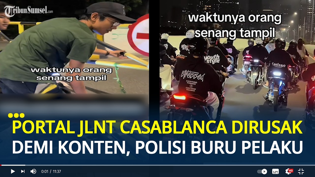 Viral Video Gerombolan Pemotor Rusak Portal JLNT Casablanca demi Konten, Polisi Buru Pelaku