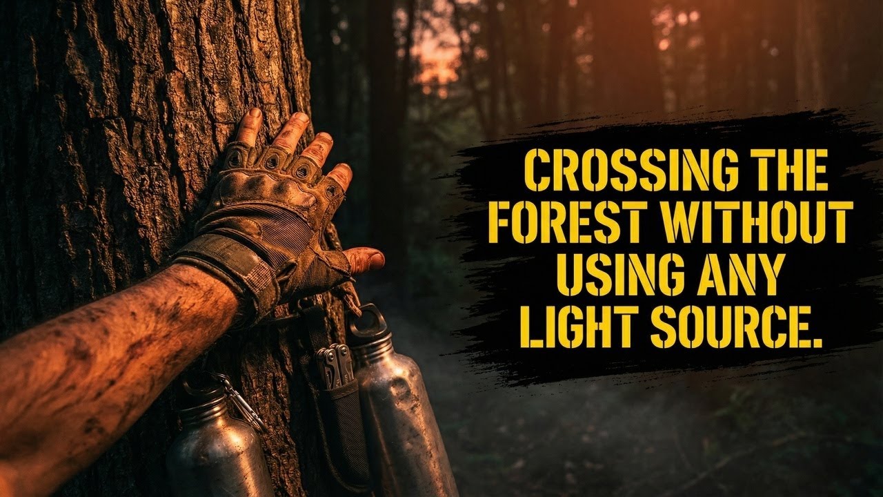 Crossing the forest without using any light source.