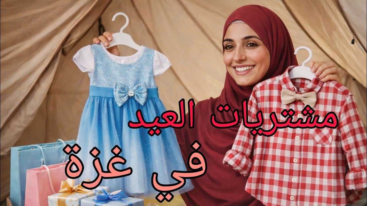 مشتريات العيد من داخل الخيمة 🛍️ فرحة أم علاء بملابس العيد