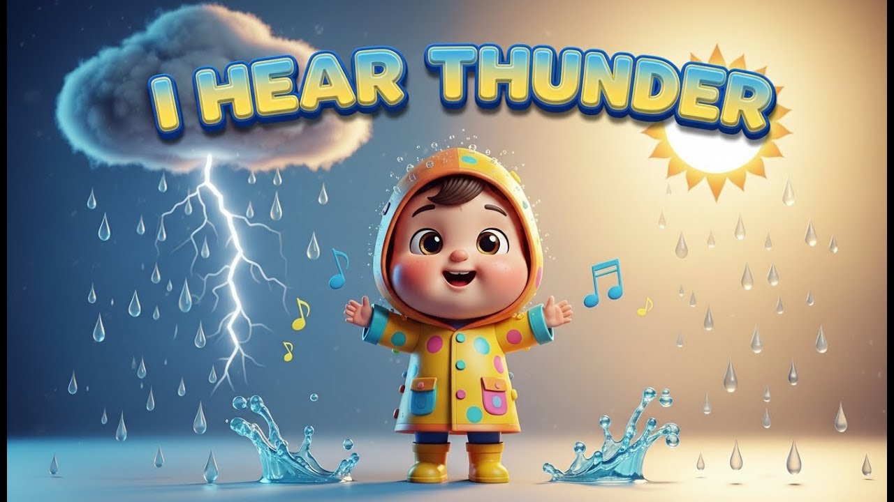 I Hear Thunder | Nursery Rhymes for Kids | Classic Rain Song | 247funlearn