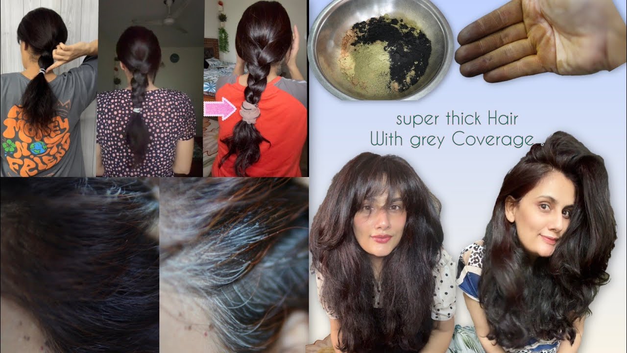 BLACK MASK for grey hair | सफेद बालों को naturally काला करें और मोटा करें | with proof videos | 