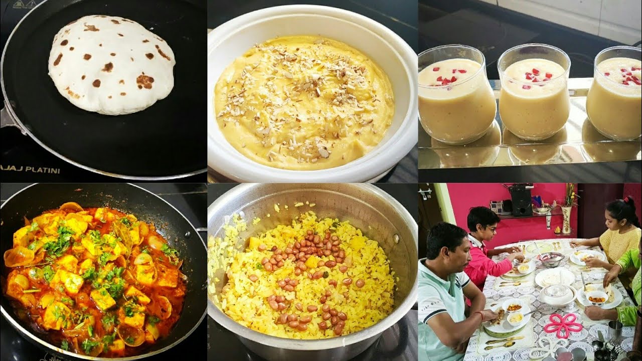 LOCKDOWN LIFE FULL DAY ROUTINE, Paneer Do Pyaza, Tawa Naan, Mango Shrikhand, Mango Shake, Kanda Poha