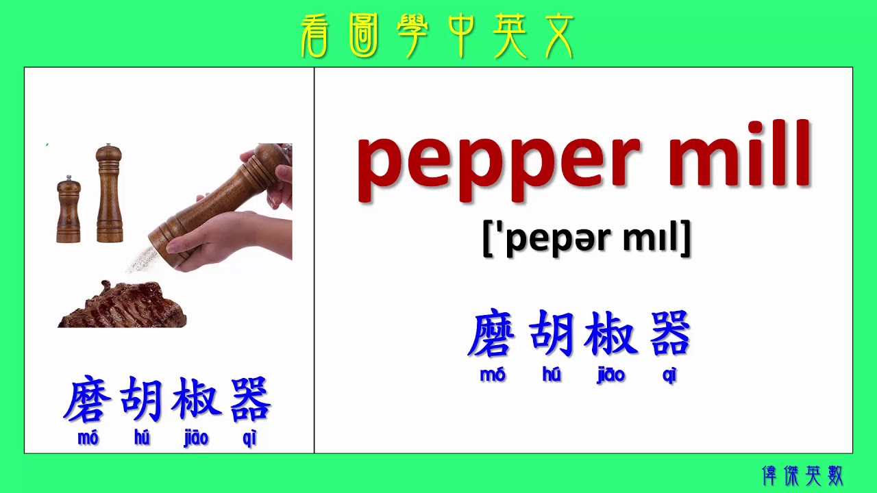 看圖學中英文 122 餐廳 (Learning Chinese and English Vocabularies about restaurant.)
