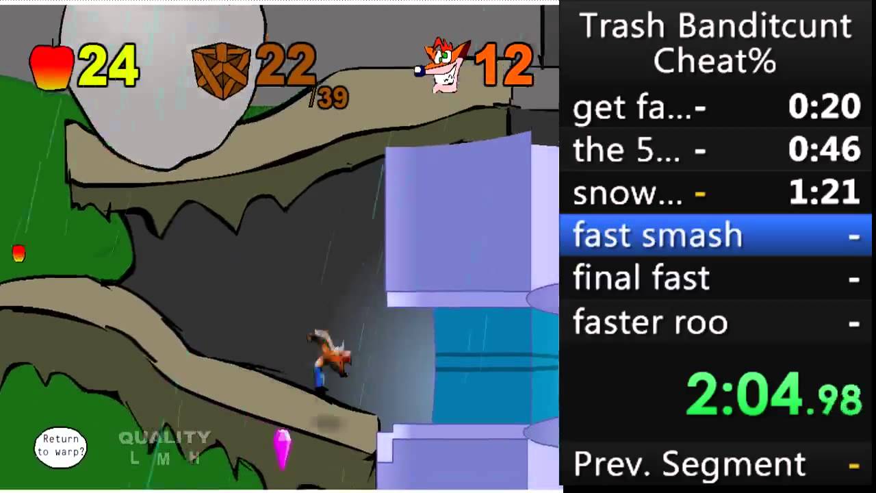 Crash Flash Bandicoot Cheat% speedrun in 3:54