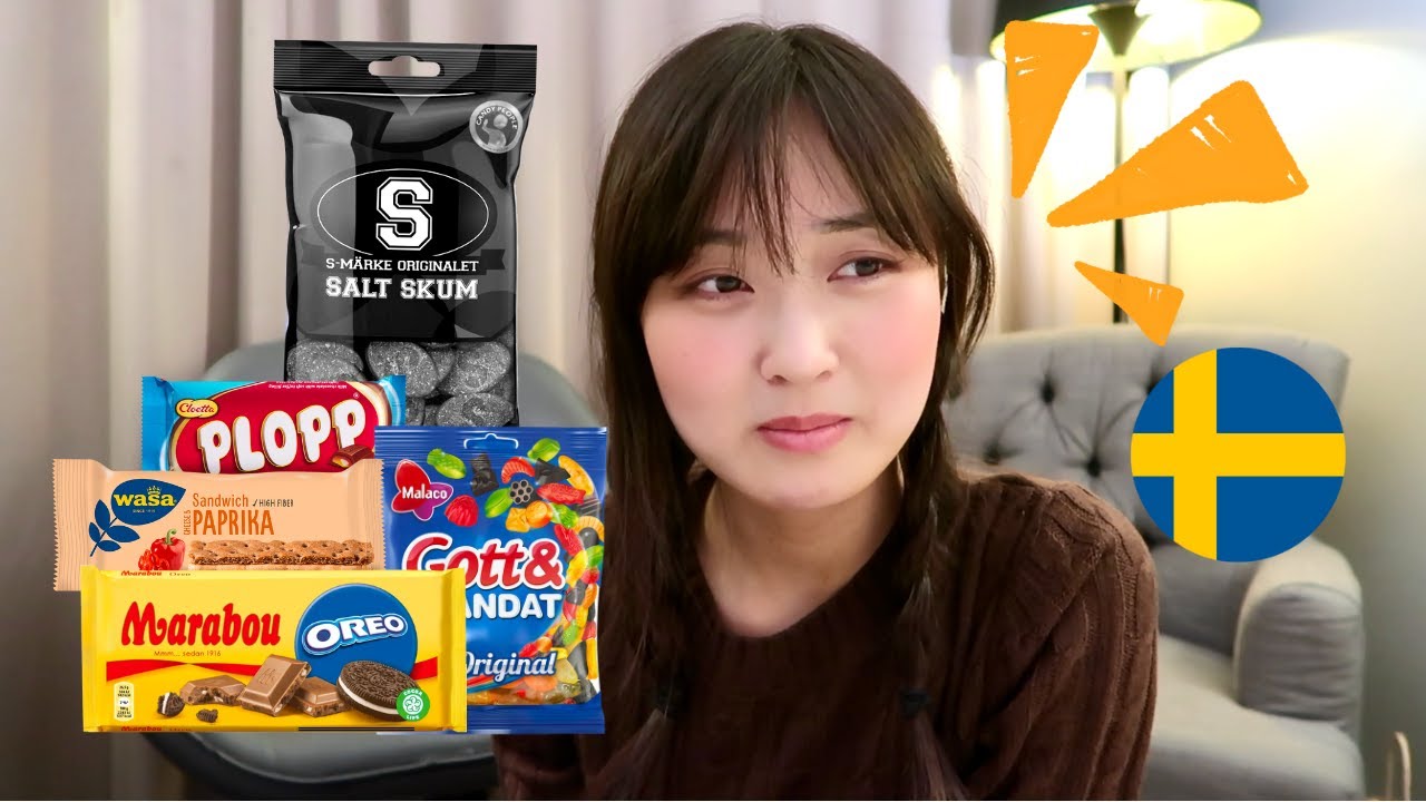 trying Swedish snacks 🇸🇪 (spoiler alert: it tastes like sour wasabi)