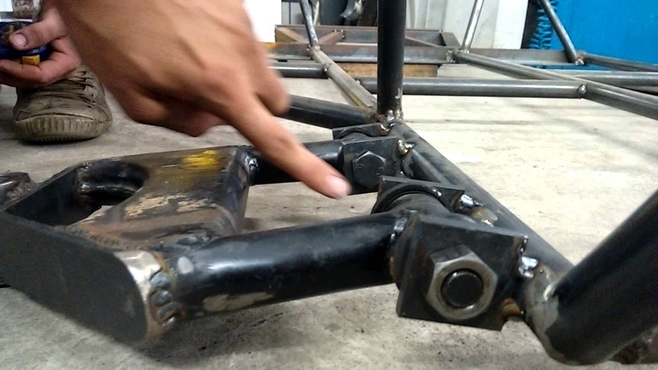 Kart cross construção artesanal FASE 11 - colocando as balanças dianteiras