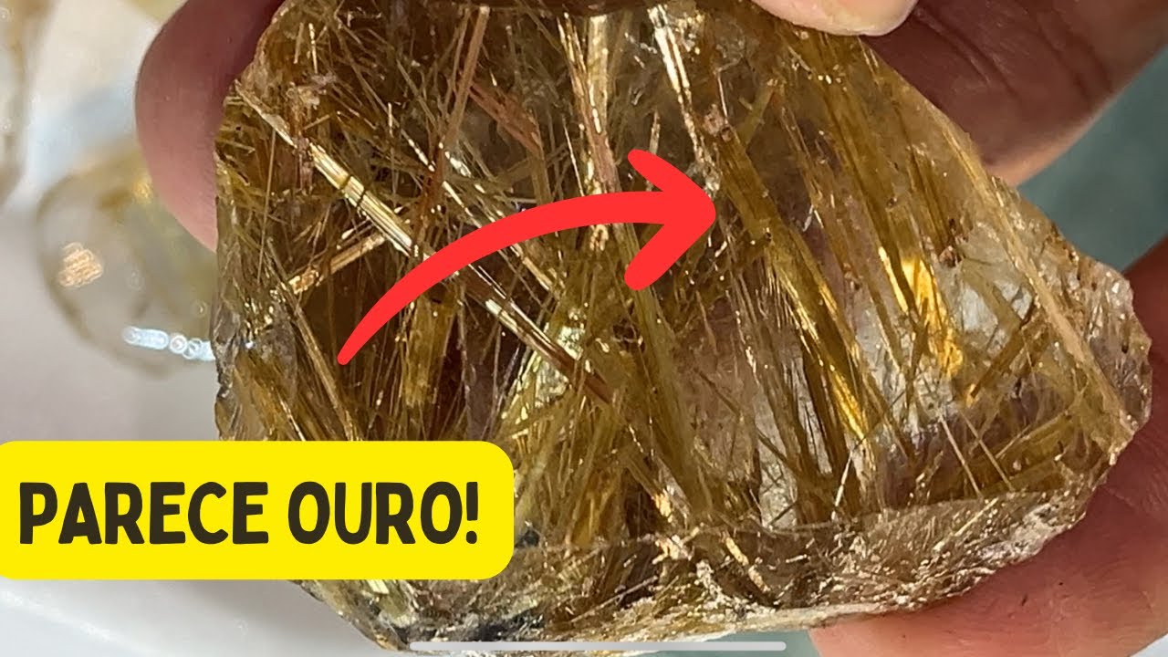 Parece OURO dentro da Pedra - Quartzo Rutilado
