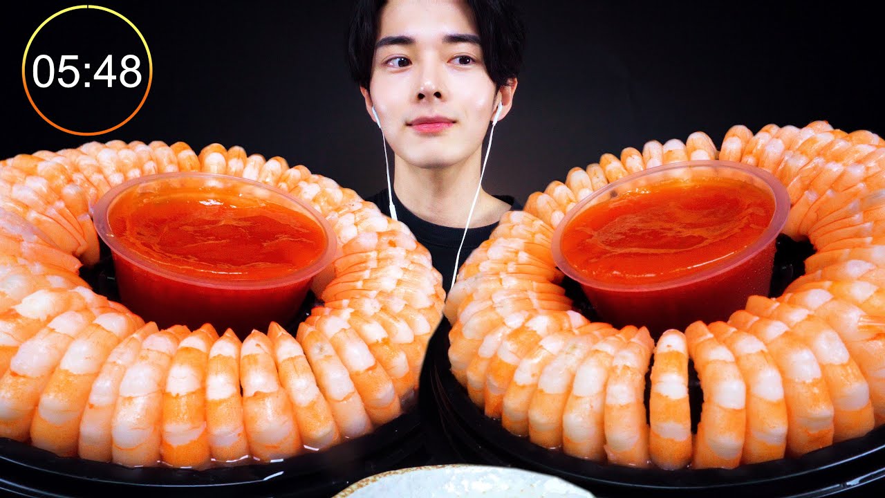 SUB) 100 коктейлей из креветок, съеденных за 6 минут, вызов Meokbang 100 коктейлей из креветок за 6