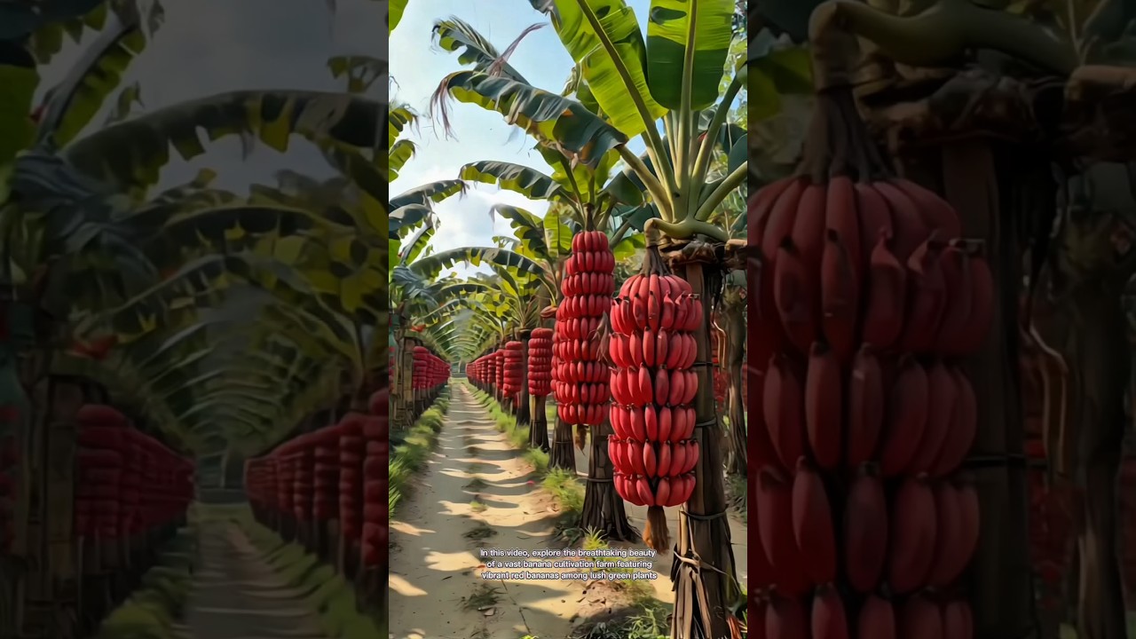Amazing red banana huge cultivation #shorts #trending #farming