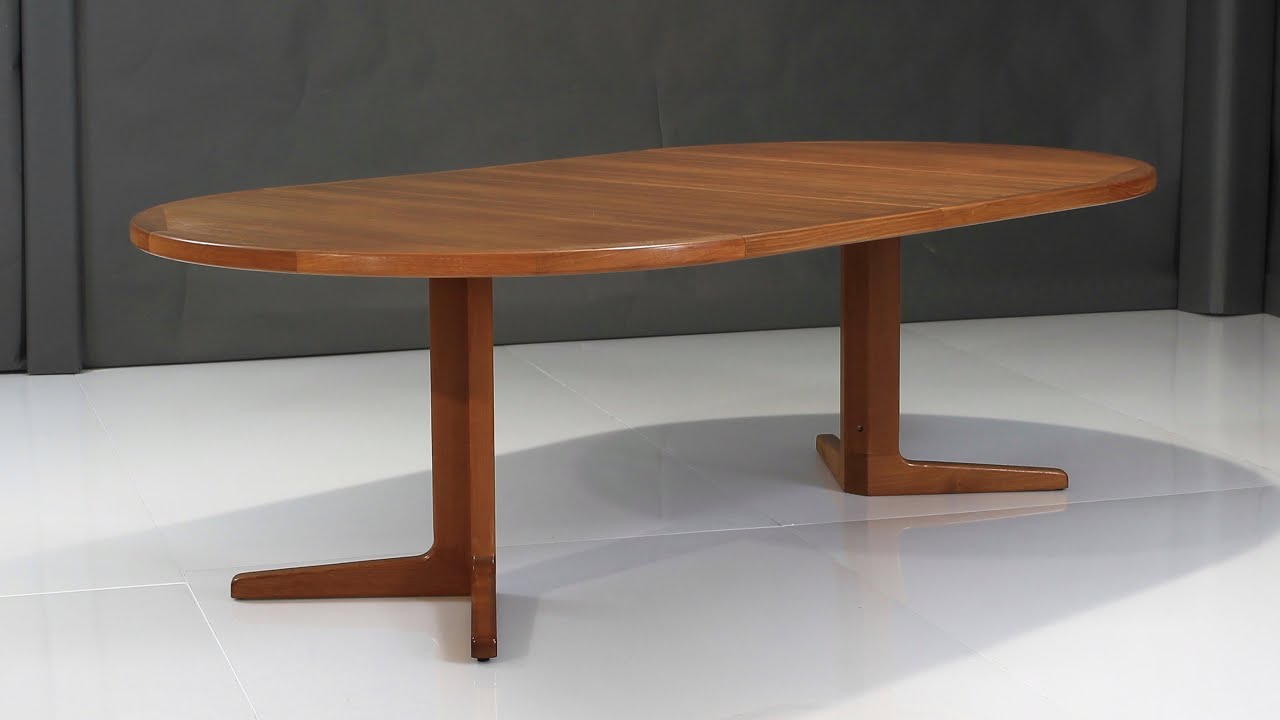 Mid-Century Danish Teak Dining Table w/ 2 Leaves