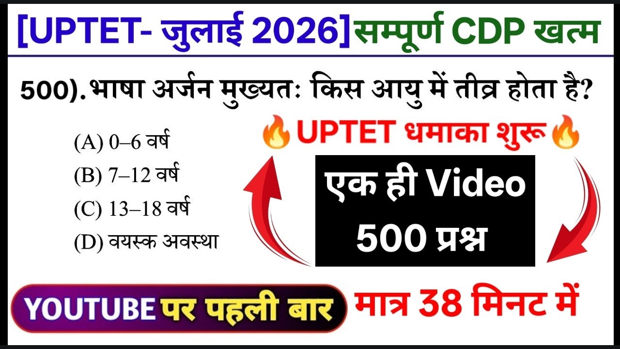 UPTET July 2026 Important Questions cdp 