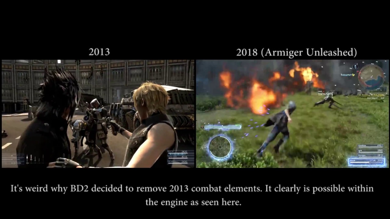 FFXV: Noctis Combat Comparison (2013 vs. 2016 - 2018)