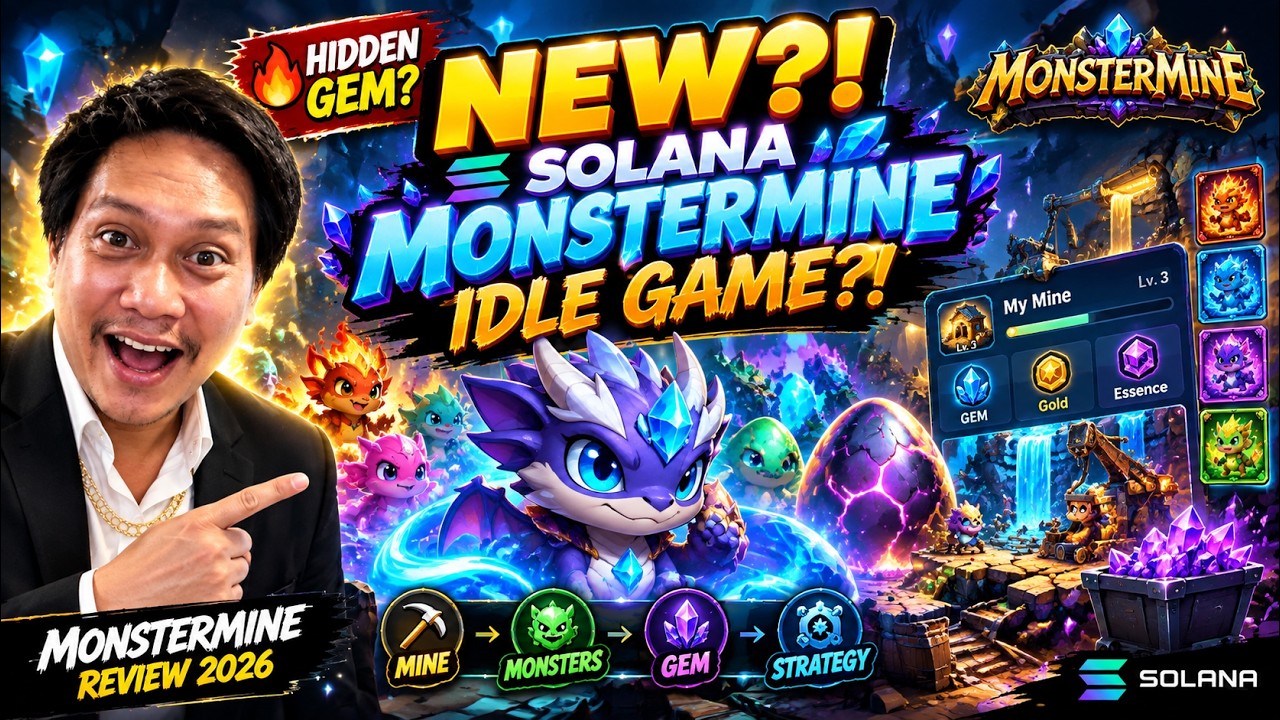 NEW! SOLANA P2E Idle Game Could Be HUGE! 👀  MONSTERMINE Review 2026 | PLAY TO EARN GAMES