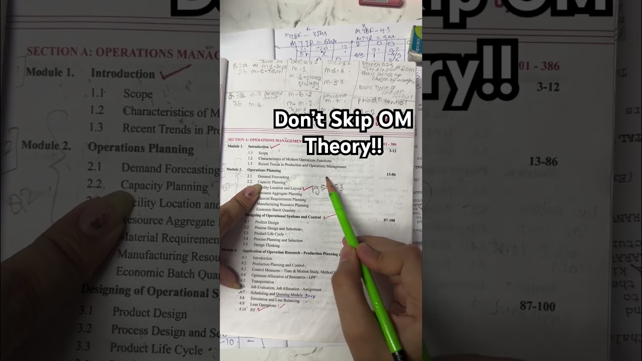 Last Day IMP OM Theory Questions!! atleast do these! #omsm #cmainter