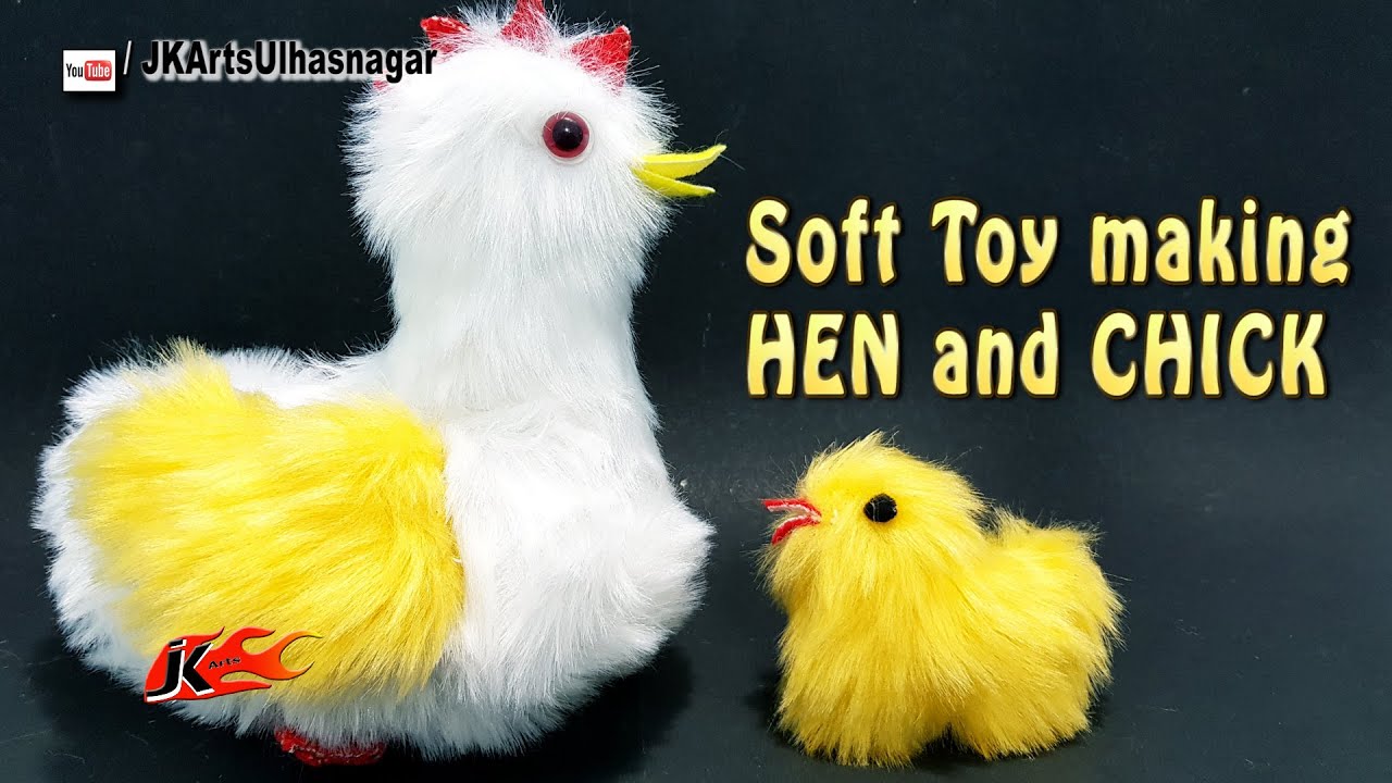 Soft Toys Making at Home  HEN and CHICK | JK Arts 1703
