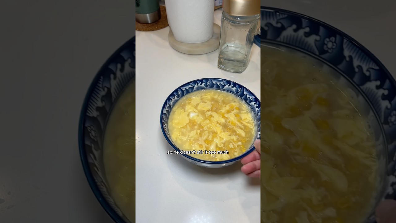 How my dad makes corn egg drop soup in our Cantonese household #shorts #cooking
