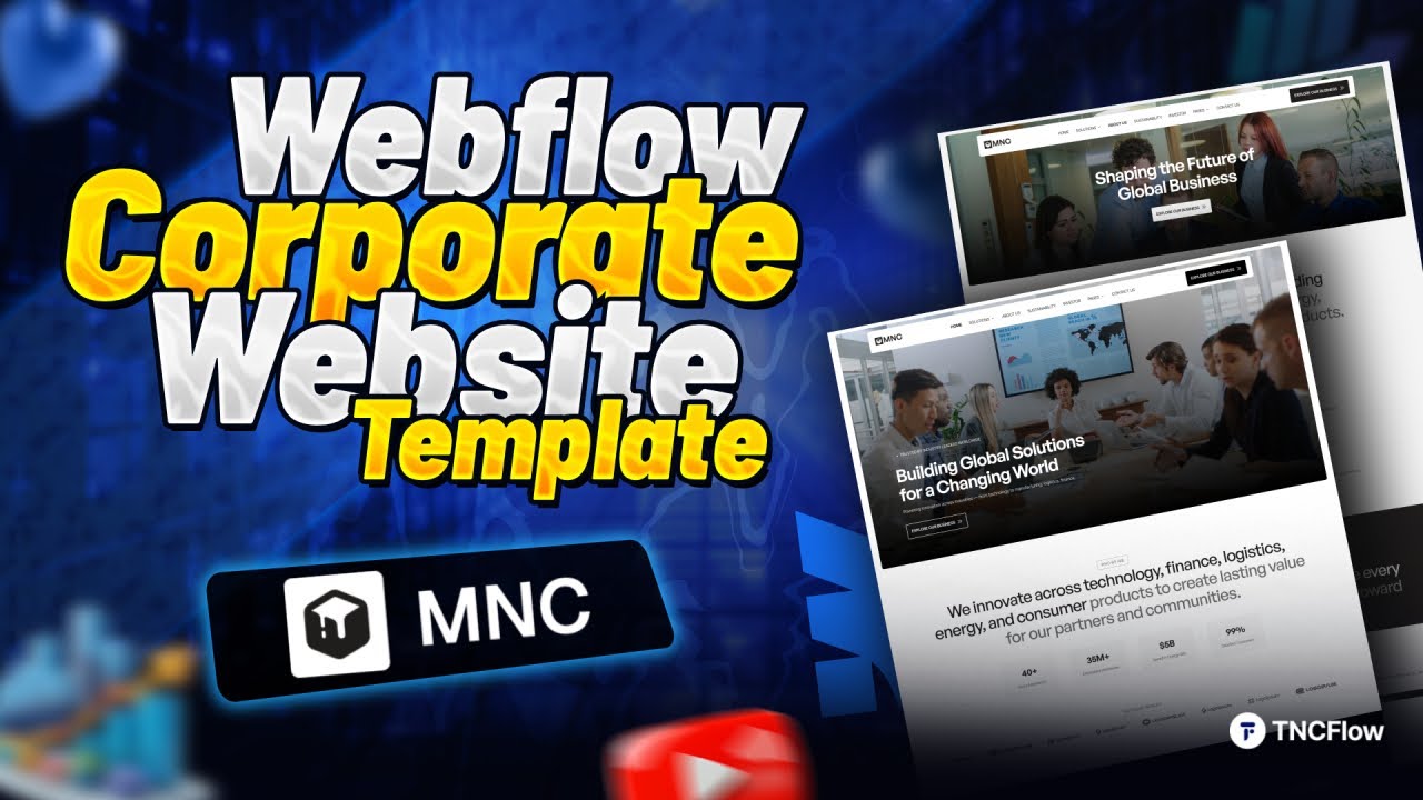 Launch a Professional Corporate Website Using the MNC Webflow Template.