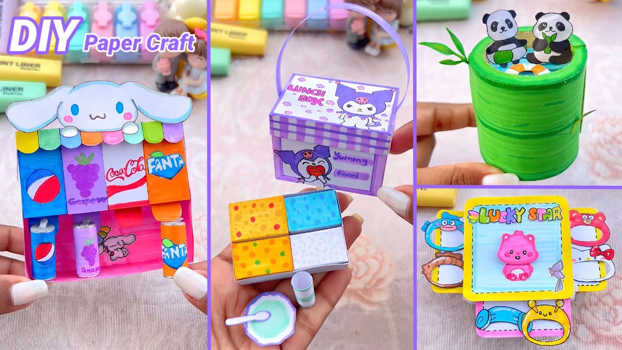 DIY Miniature Crafts Idea / Easy Craft Ideas / school hacks / paper craft / mini cold drinks stall