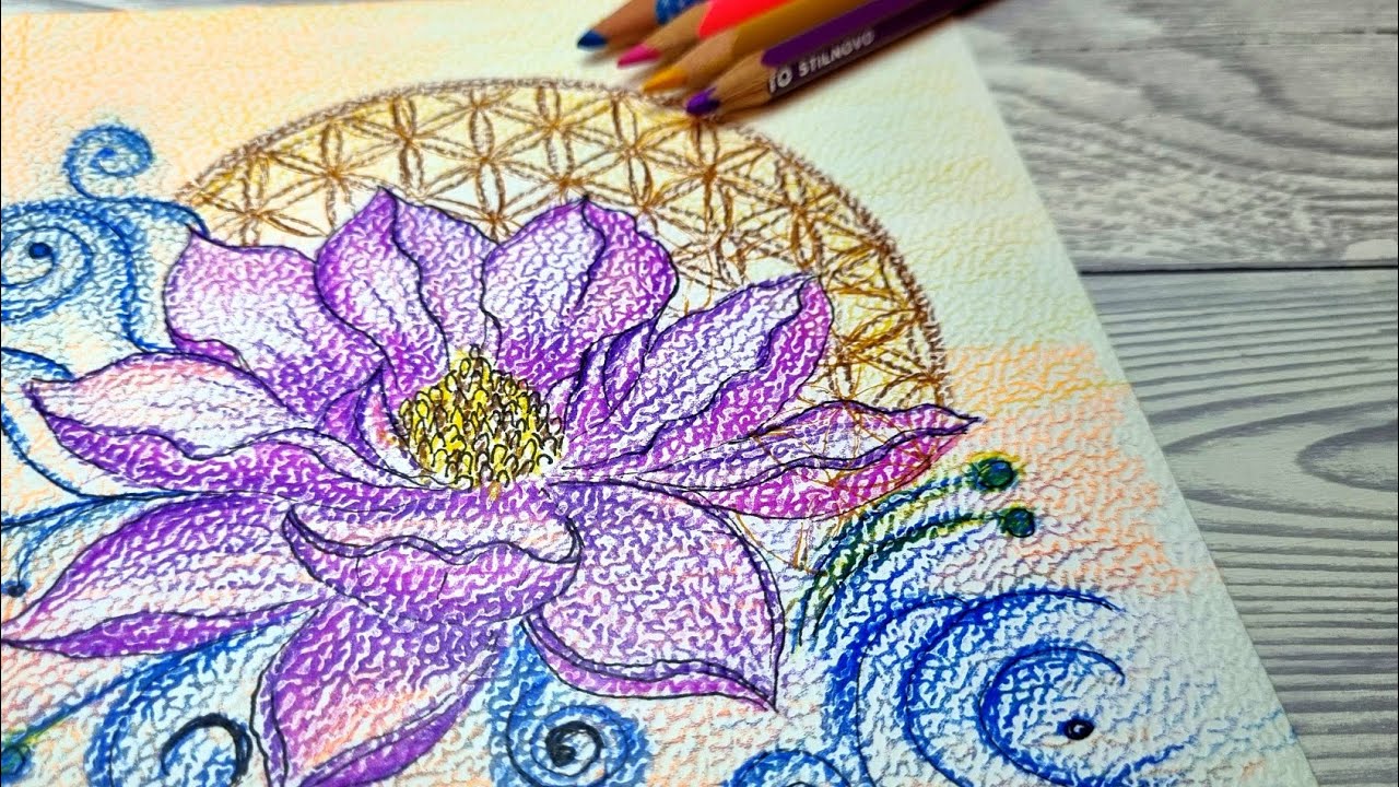 Drawing a Flower on the Flower of Life | Timelapse