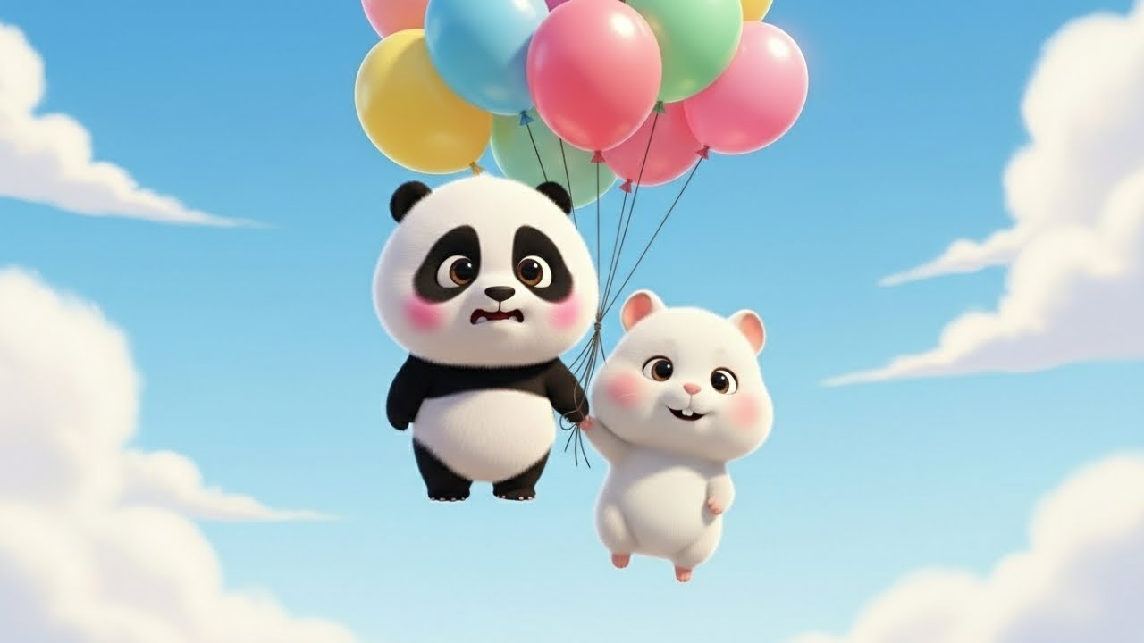 He almost flew away! 😱 Piku Panda’s Scary Balloon Adventure 🎈✨